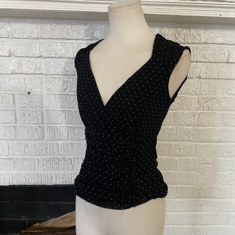 Vintage polka dot mesh top